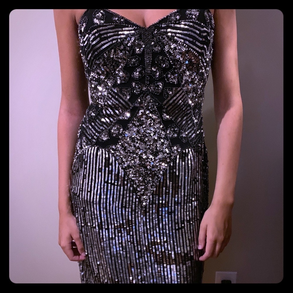Sequin silver le chateau dress